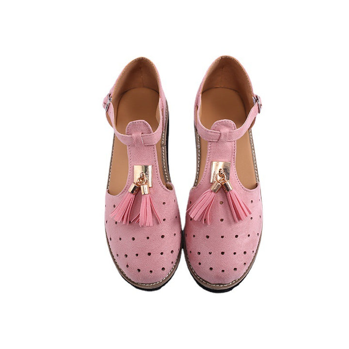 Dame elegante Ballerinas med moderne kvastdetalje og justerbar rem Stilla