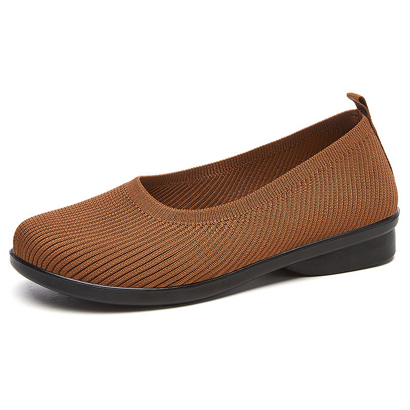 Dame Slip-On Strik Ballet Flats med ergonomisk fodbund Stilla