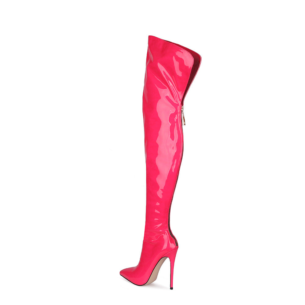Femme Hochglans Over-the-Knee Stiletto Støvler Stilla