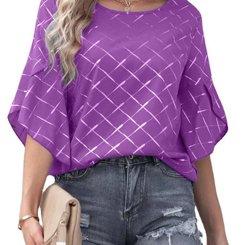 Dame Elegant og luftig bluse med geometrisk mønster Stilla