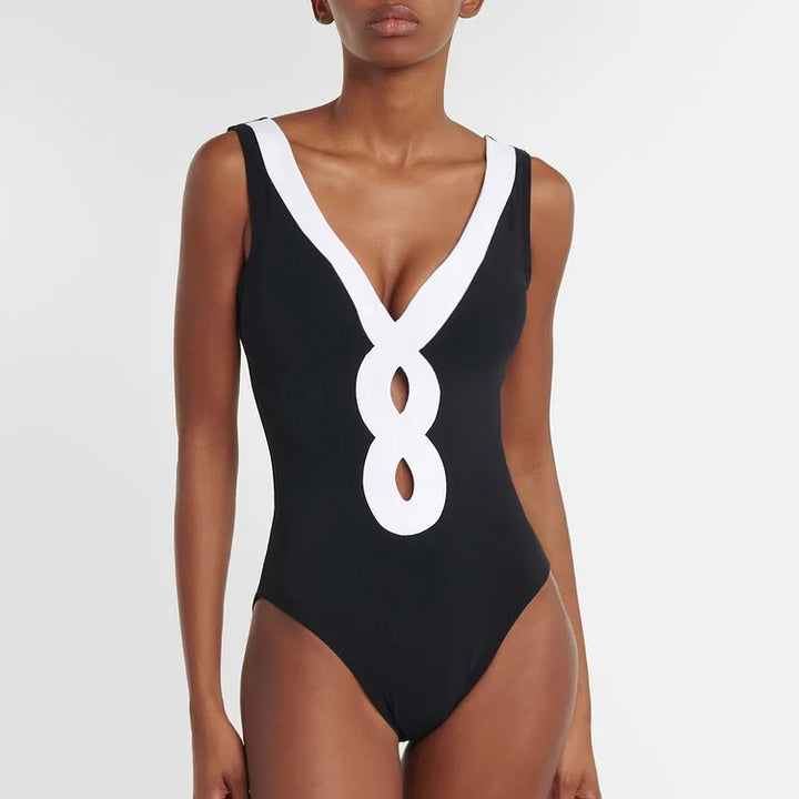 Damer elegant V-udskæring bikini med stilfuld omslagsskørt Skovae