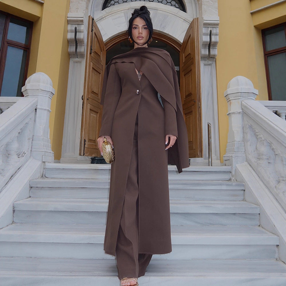 Dame elegant knælang Blazer-kjole Stilla