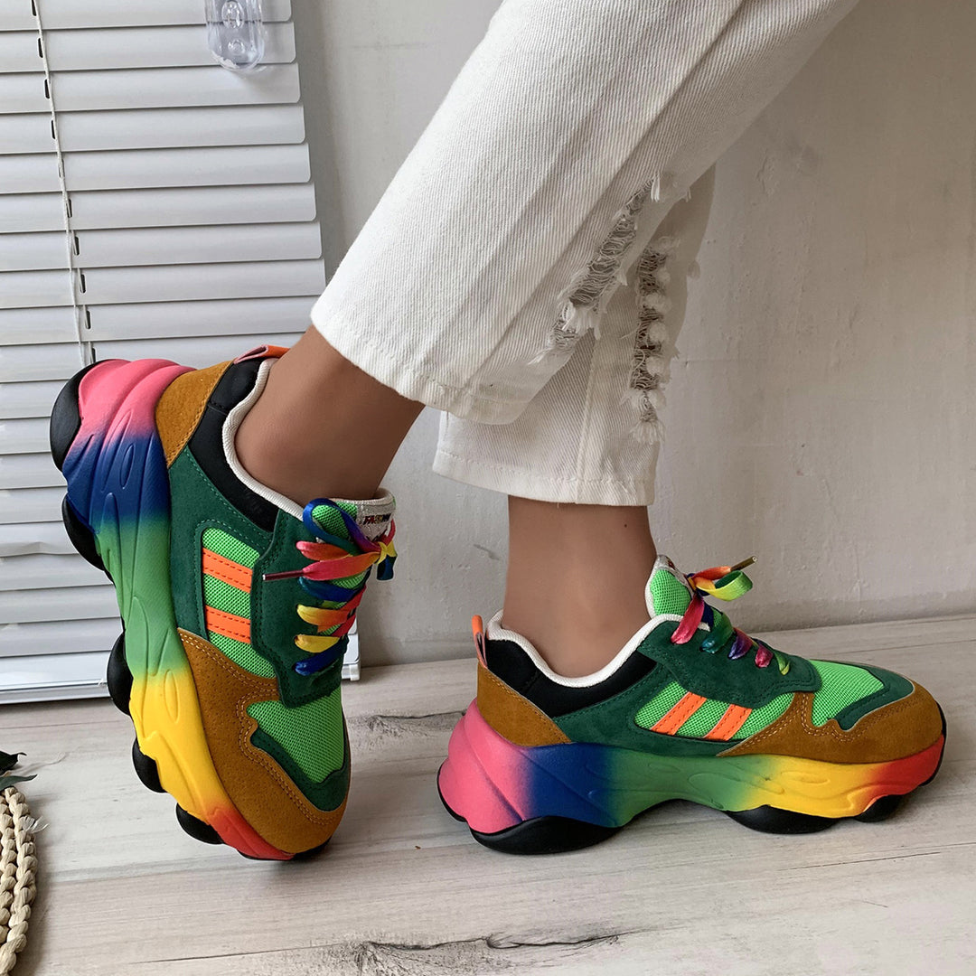 Dame Farverige Chunky Sport Sneakers Stilla