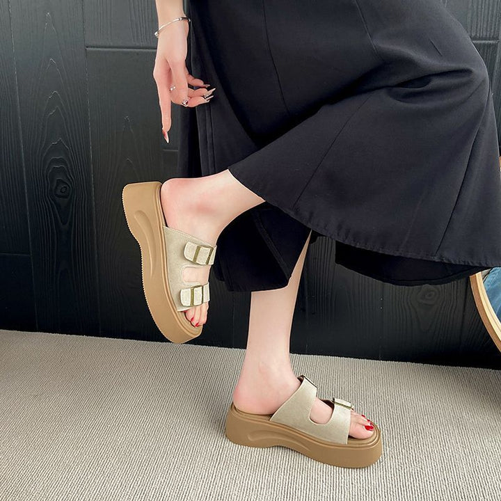 Dame platform-sandaler med justerbart remdesign og komfortabel dæmpning Stilla