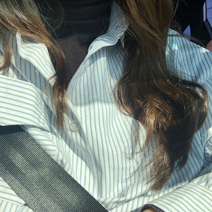 Damer fashionable langærmet bluse med striber Stilla