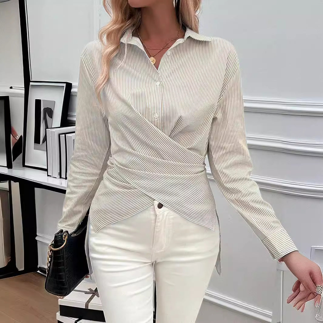 Dame Elegant og moderigtige skjorte med asymmetrisk snit Stilla