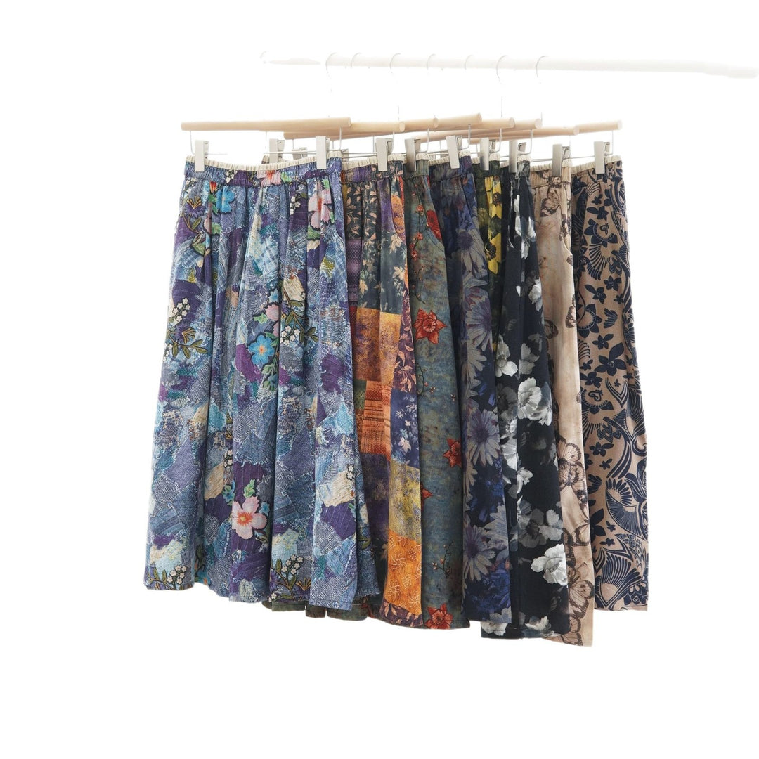 Femme Flydende Floral Tryk Maxi Nederdel Stilla
