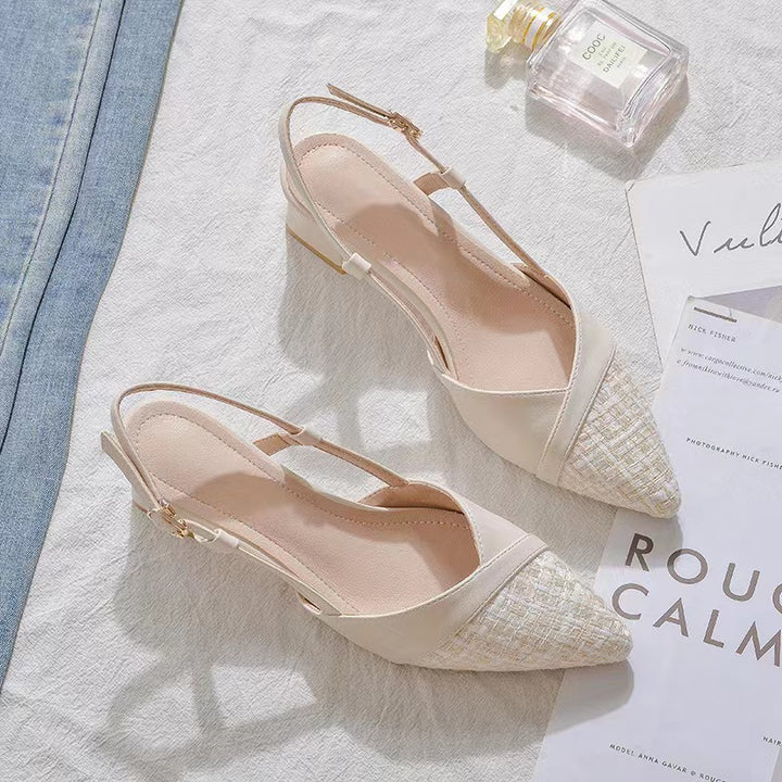 Dame Slingback-pumps med elegant spids-design og komfortabel rem Stilla