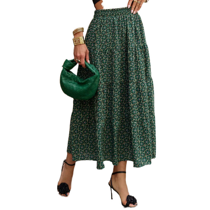 Dame Stufet Midi-Nederdel med Polka-Dots-Mønster Stilla