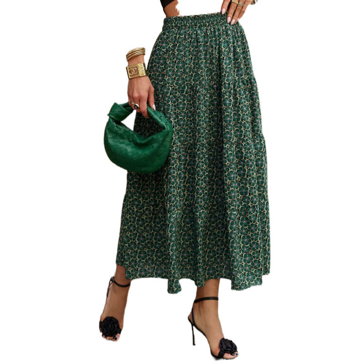 Dame Stufet Midi-Nederdel med Polka-Dots-Mønster Stilla