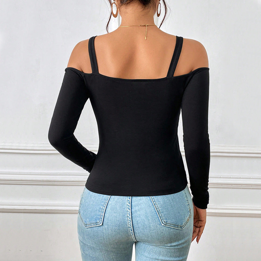 Kvinders bodystocking med off-shoulder design og dekorative lukninger Stilla