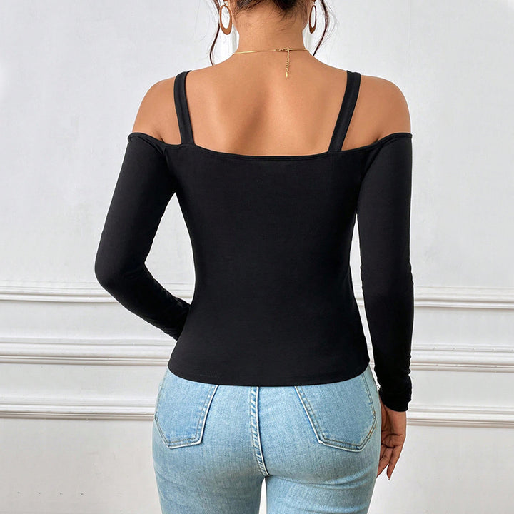 Kvinders bodystocking med off-shoulder design og dekorative lukninger Stilla