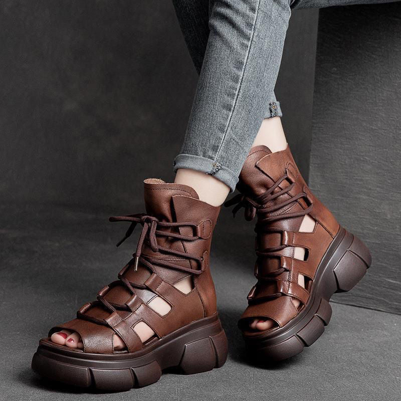 Dame trendy Chunky Sandaler med åbne tæer og sporty snøredesign Stilla