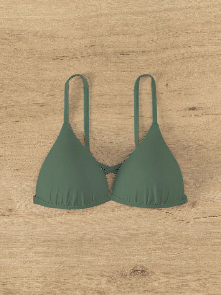 Damer Triangel-Bikini med høj benudskæring og justerbare stropper Skovae