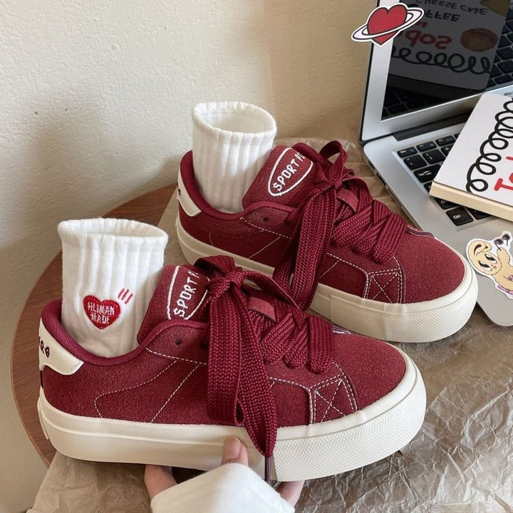 Dame sporty sneakers med tykk sål og åndbart overmateriale kombination Stilla