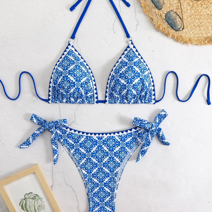 Femme Triangle Bikini Sæt med Sidebinding Stilla