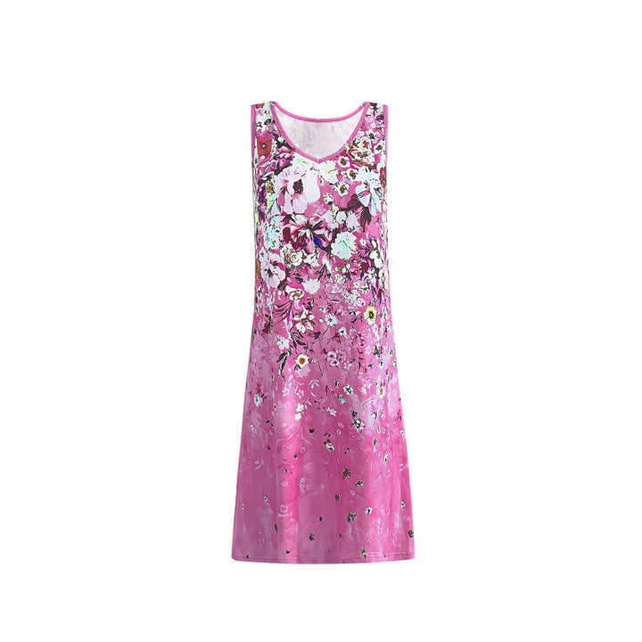 Dame Floral Print A-Linje Kjole Stilla