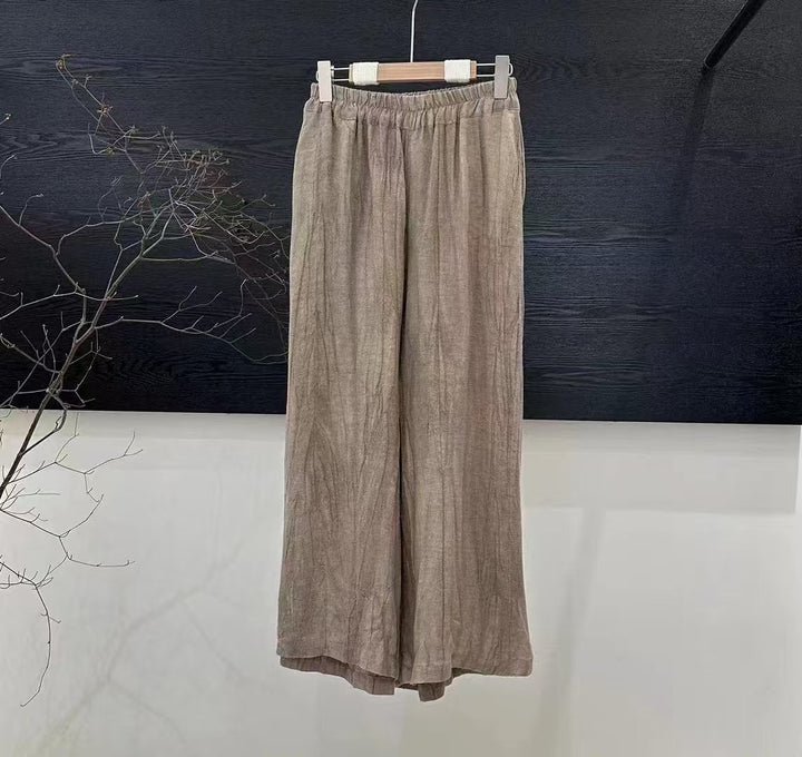 Femme Åndbar Behagelig Linnedbyxor Stilla