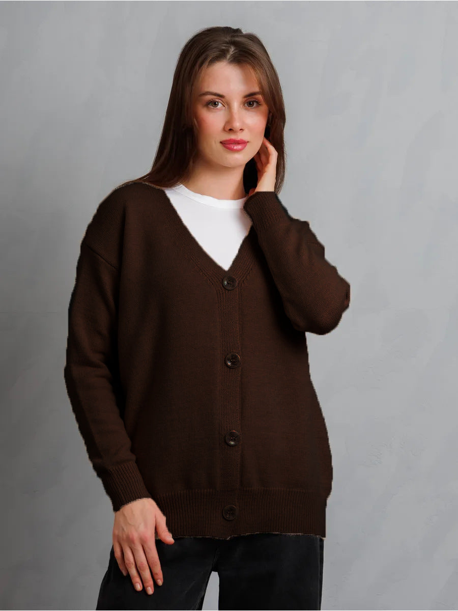 Dame hyggelig cardigan med knapdesign Stilla