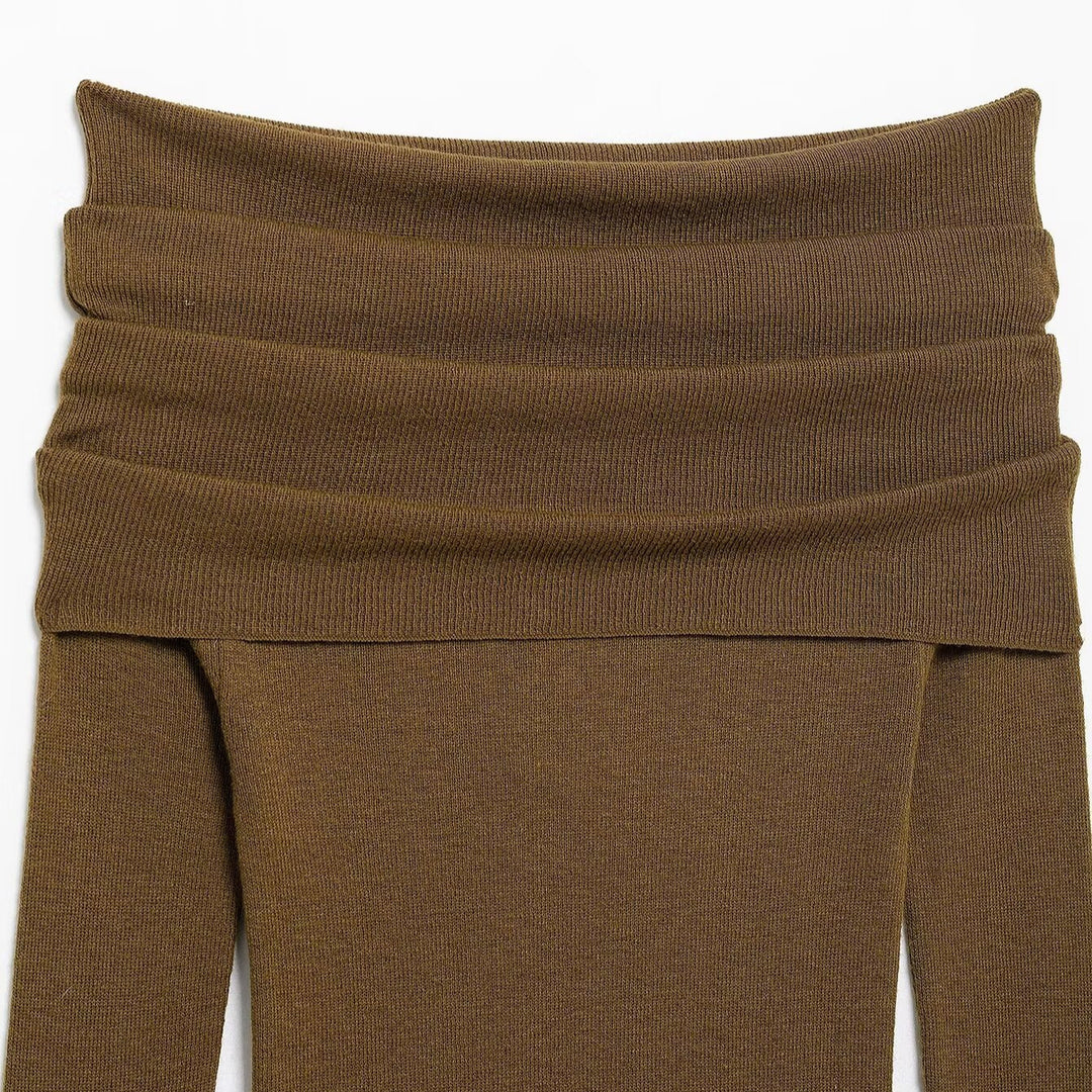 Femme Off-Shoulder Rib Langærmet Top Stilla