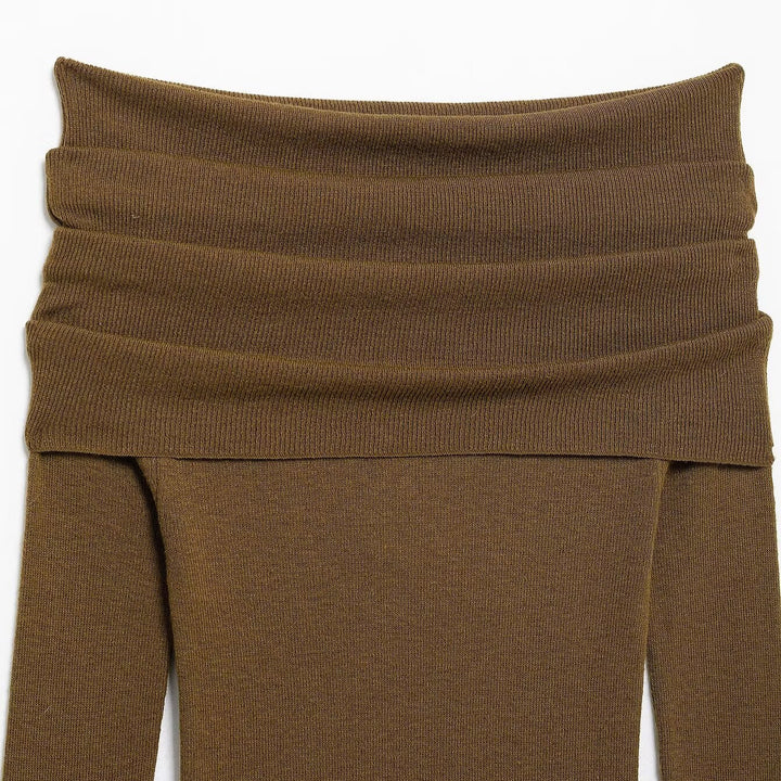 Femme Off-Shoulder Rib Langærmet Top Stilla