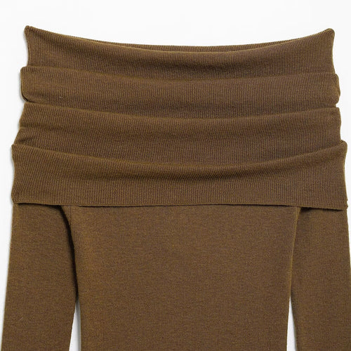 Femme Off-Shoulder Rib Langærmet Top Stilla