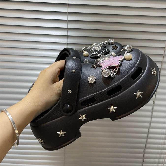 Dame Kreative og fashionable Clogs med funklerende applikationer Stilla