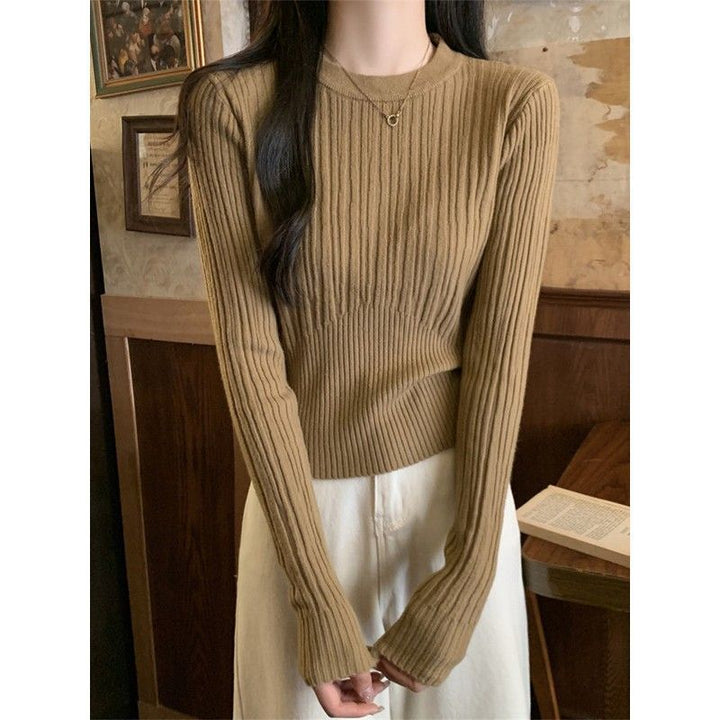 Damer fin ribbet striktrøje med forlængede ærmer Stilla