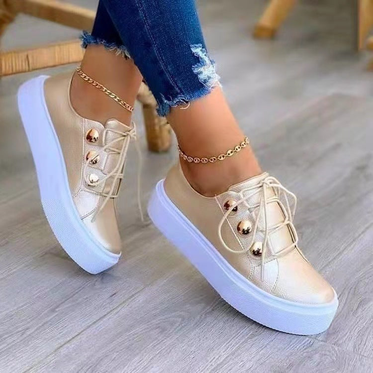 Dame mode Plateau-sneakers med funklende detaljer og åndbart overmateriale Stilla