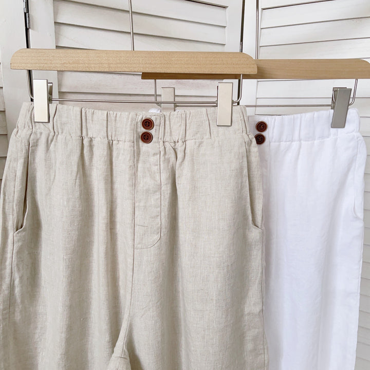 Dame Relaxed Fit Linnedragt med knaplukning Stilla