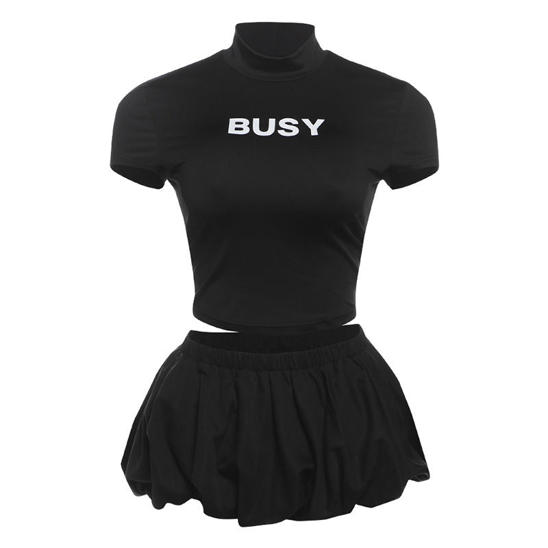 Dame Crop-Top med elegant Volantring Stilla
