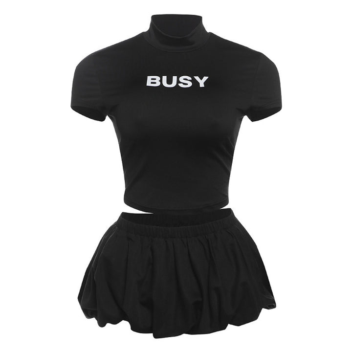 Dame Crop-Top med elegant Volantring Stilla