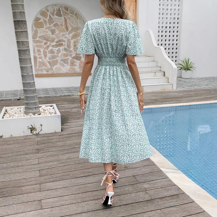 Dame Floral Maxi Kjole Stilla
