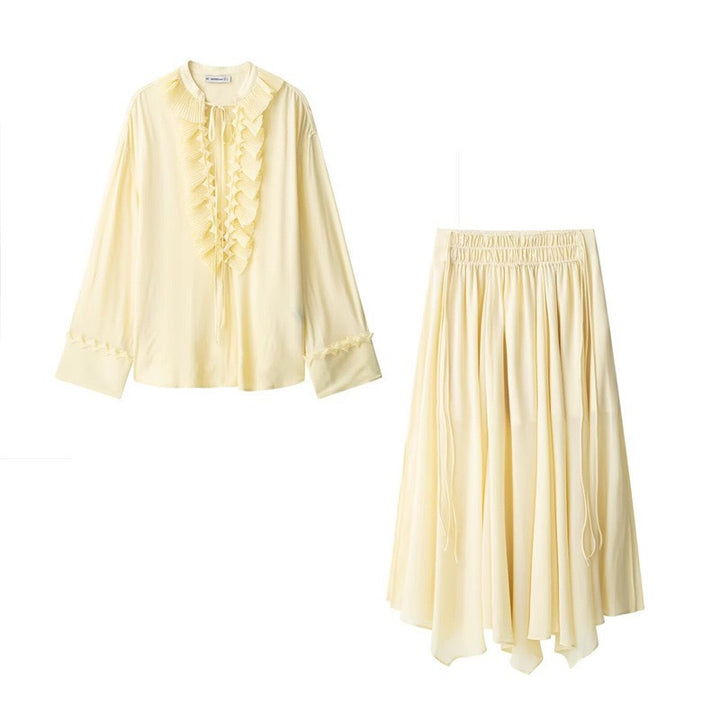 Femme Elegante Rynkeudskæring Bluse Stilla