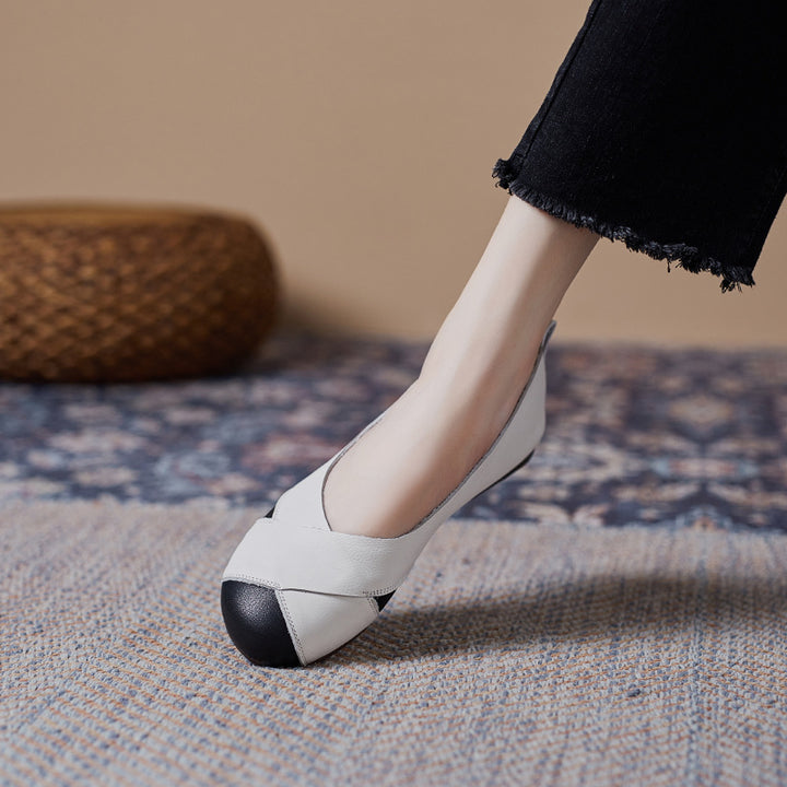 Dame stilfulde Cap Toe Ballerinas Stilla