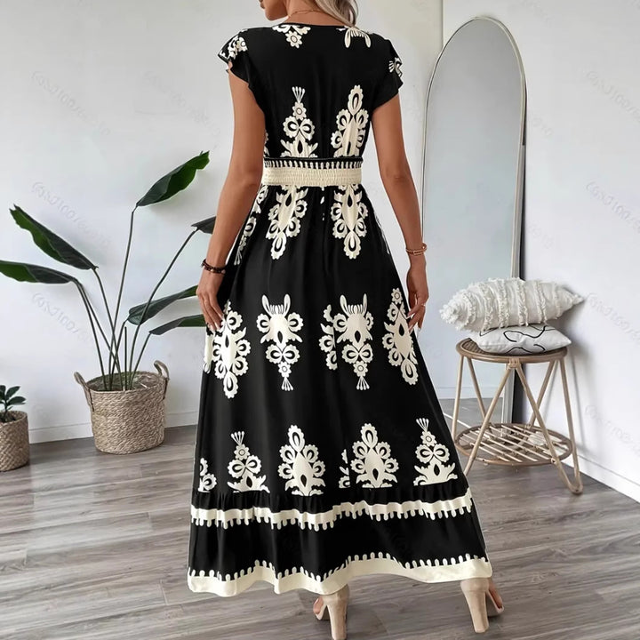 Damer Bohemian Broderet Maxi Kjole Stilla