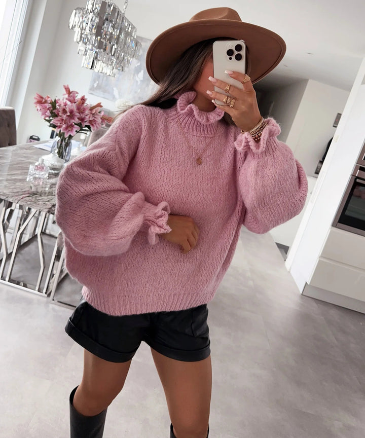Kvindernes hyggelige turtleneck sweater med voluminøse ærmer Stilla