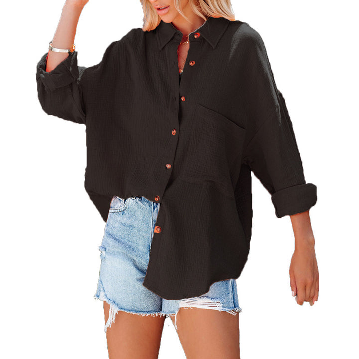 Dame afslappet bluse med skulderpuder Stilla