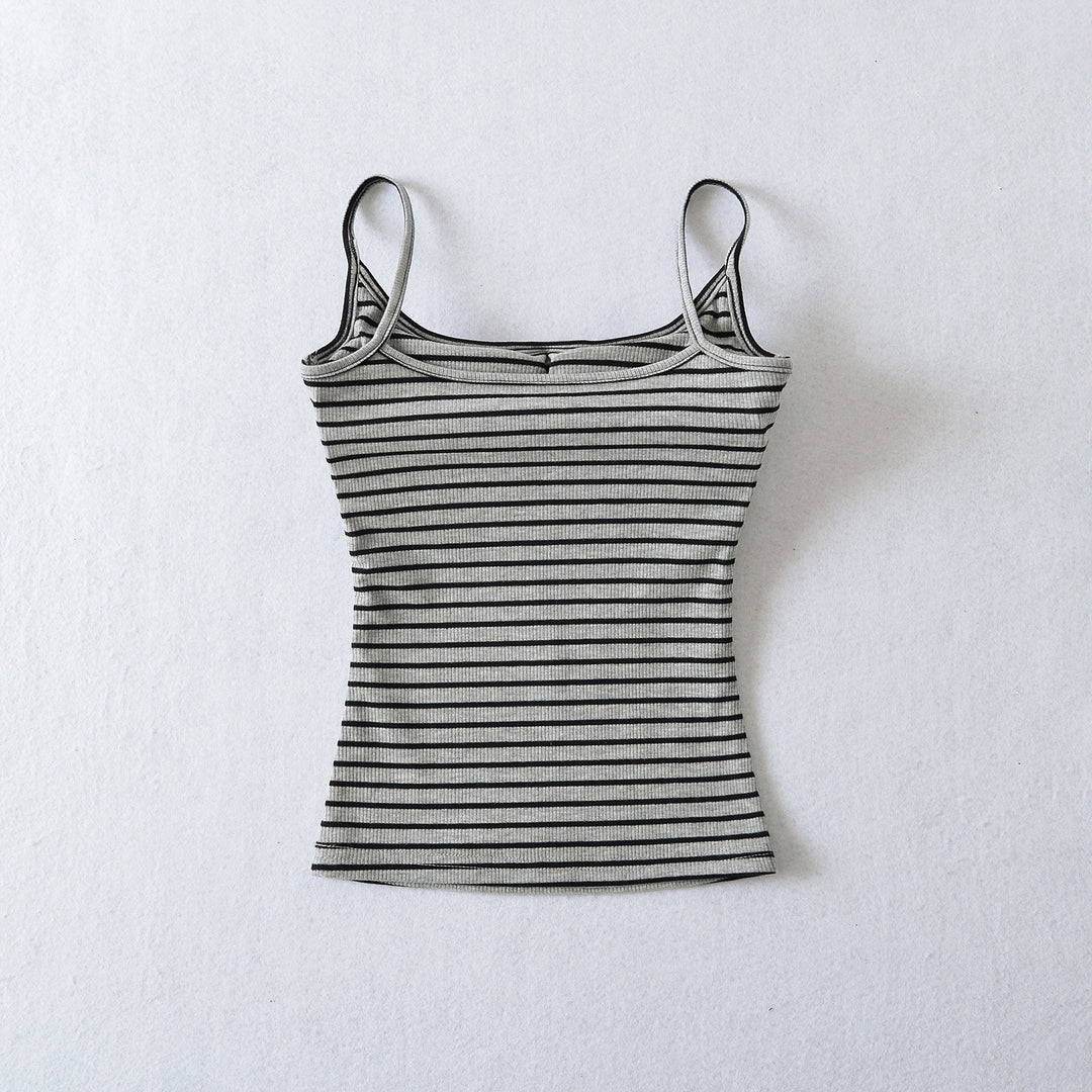Dame afslappet Neckholder Tanktop med fine striber og elastisk pasform Stilla
