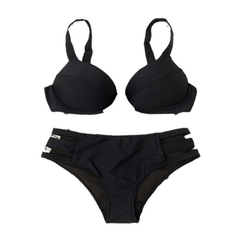 Dame højtaljet bikini med elegant underbrystdesign Skovae