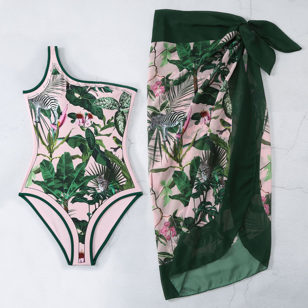 Dame Sarong-nederdel med blomsterdesign og justerbart bånd Stilla
