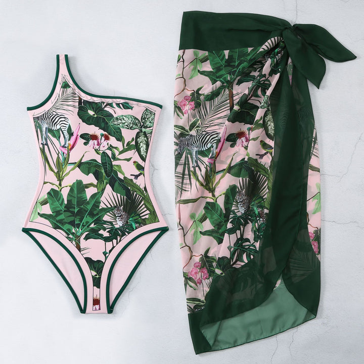Dame strandhåndklæde med blomsterdesign og moderne indpakningsstil Stilla