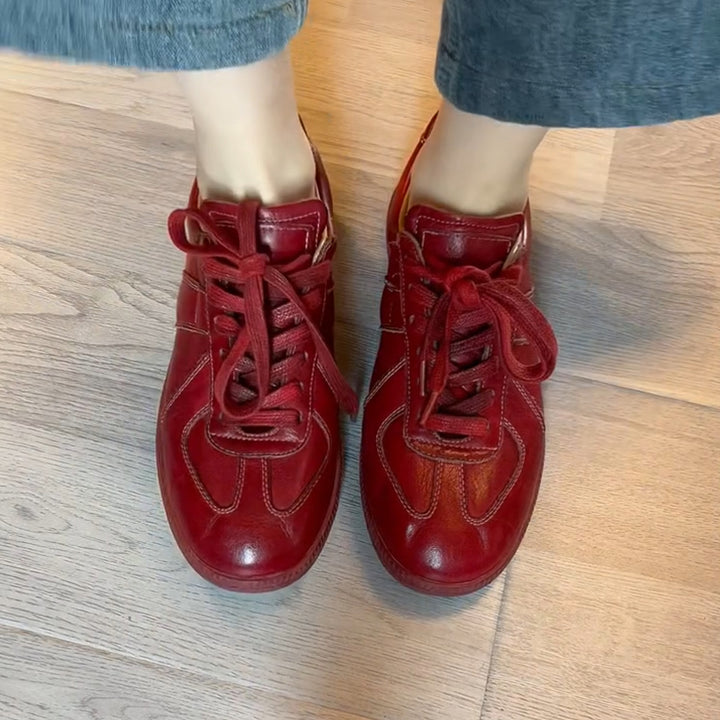 Kvinder Retro-look Mode Sneakers med Premium Læder Stilla