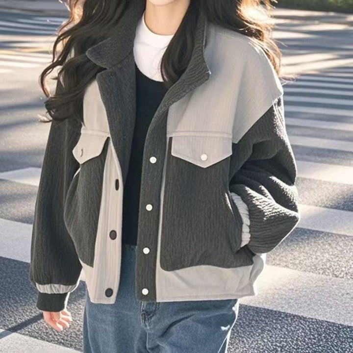 Damerne fashionable, oversized fleecejakke med struktureret design Stilla