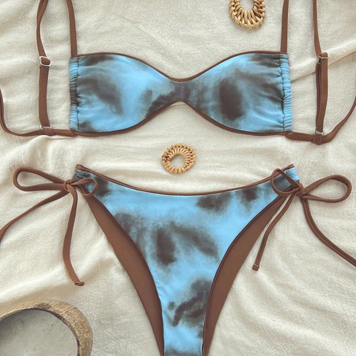 Dame Push-Up Bikini med elegant dyreprint og justerbare stropper Skovae