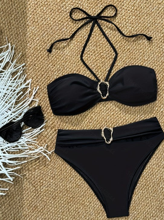 Dame High-Waist Bikini Sæt med Chic og Elegante Detaljer Stilla
