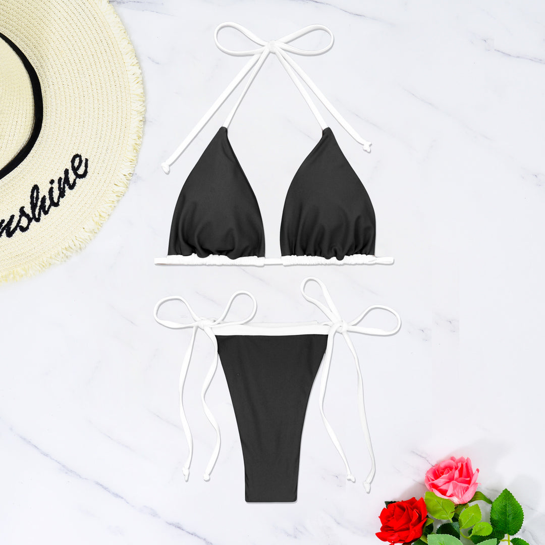 Dame triangel-bikini med justerbare stropper og raffineret snøring Stilla