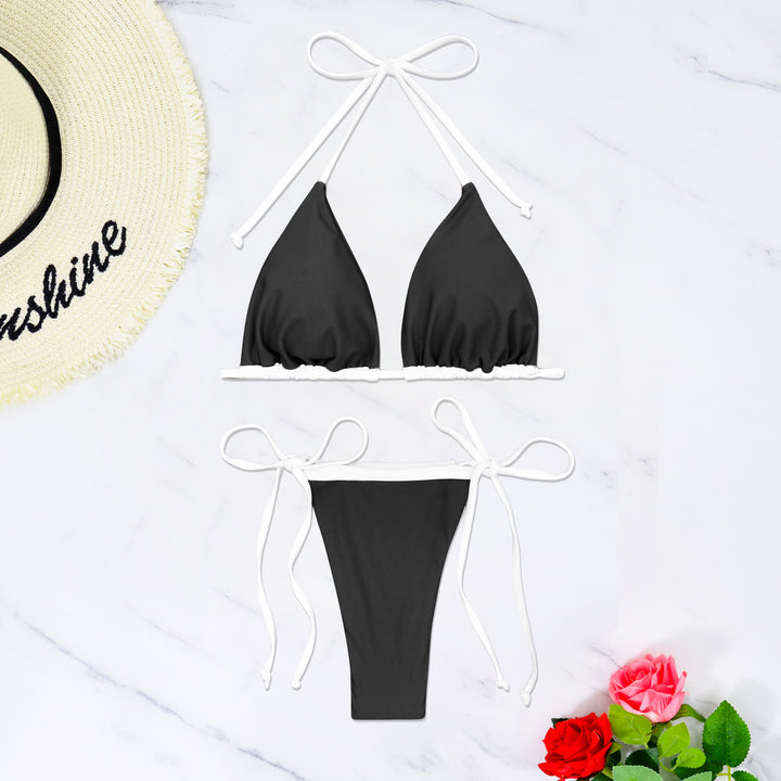 Dame triangel-bikini med justerbare stropper og raffineret snøring Stilla