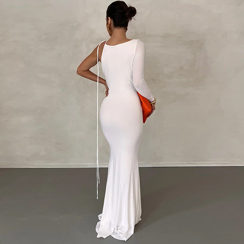 Dame Elegant Maxikjole med flydende materiale og raffineret draperingseffekt Stilla