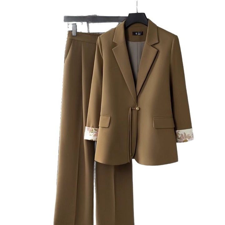 Damer elegant blazer ensemble med blomsterforing Stilla
